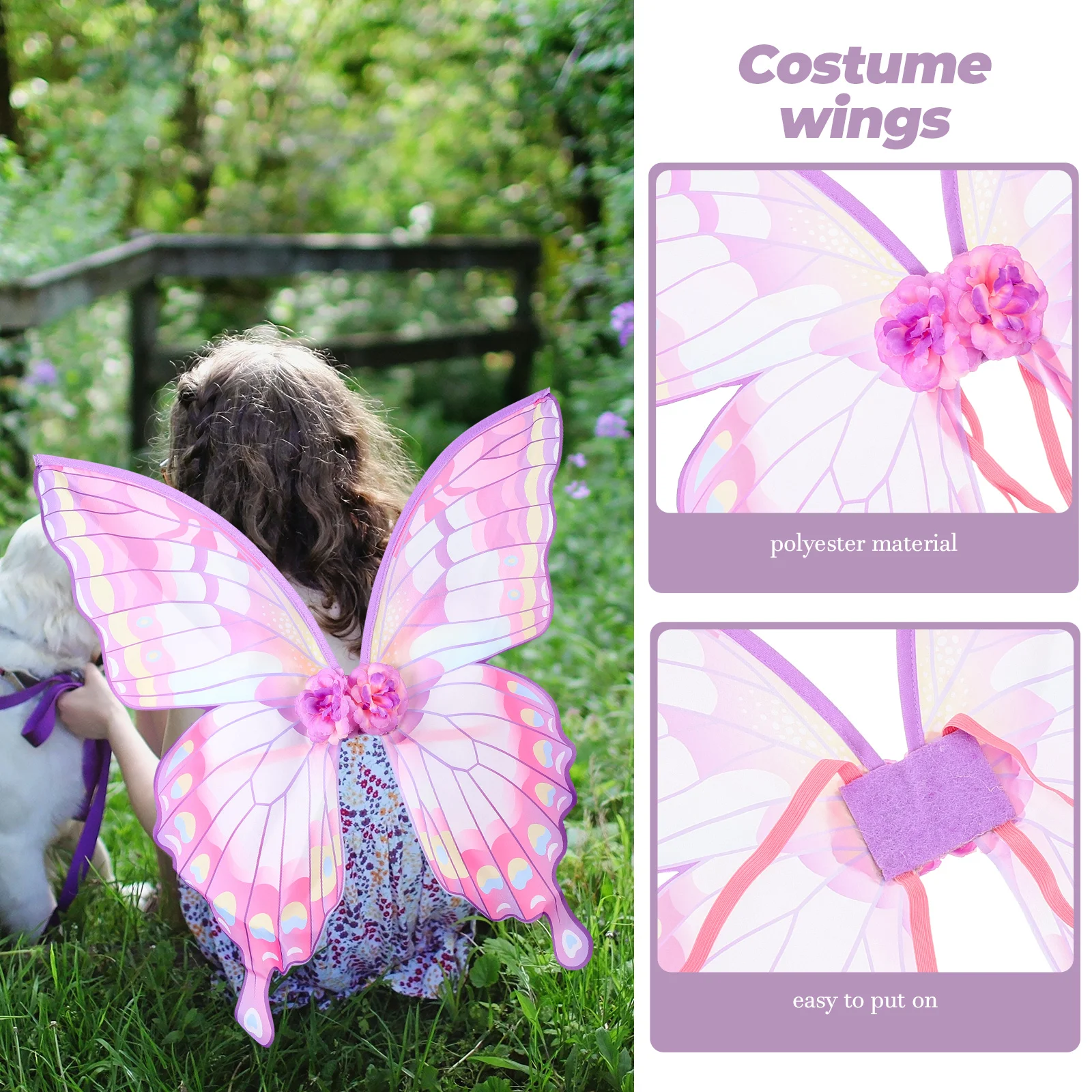 

Butterfly Wings Lightweight Polyester Costume Wings for Party Dress Up Cosplay Stage Performance Fairy Wing
