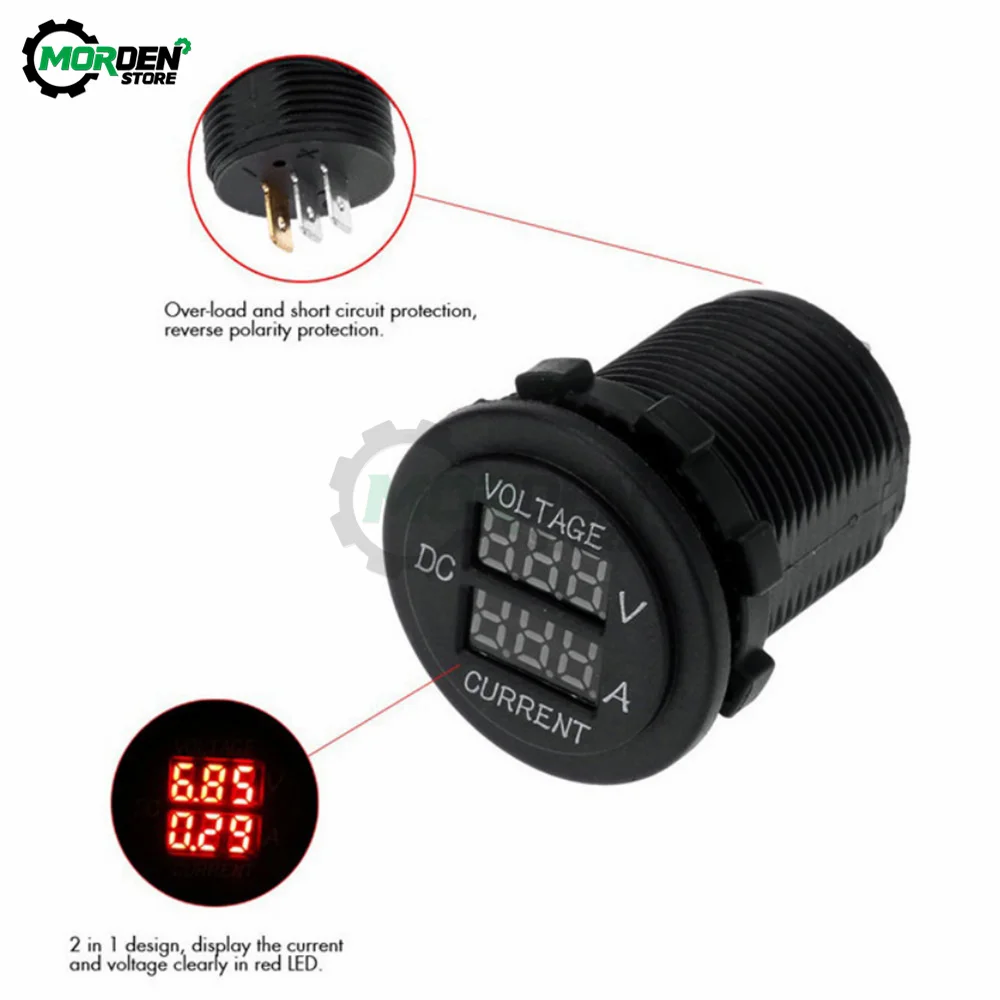 DC 12-24V Digital Voltmeter Ammeter Voltage Meter Power Voltage Tester Detector Voltage Measuring Instrument Tool