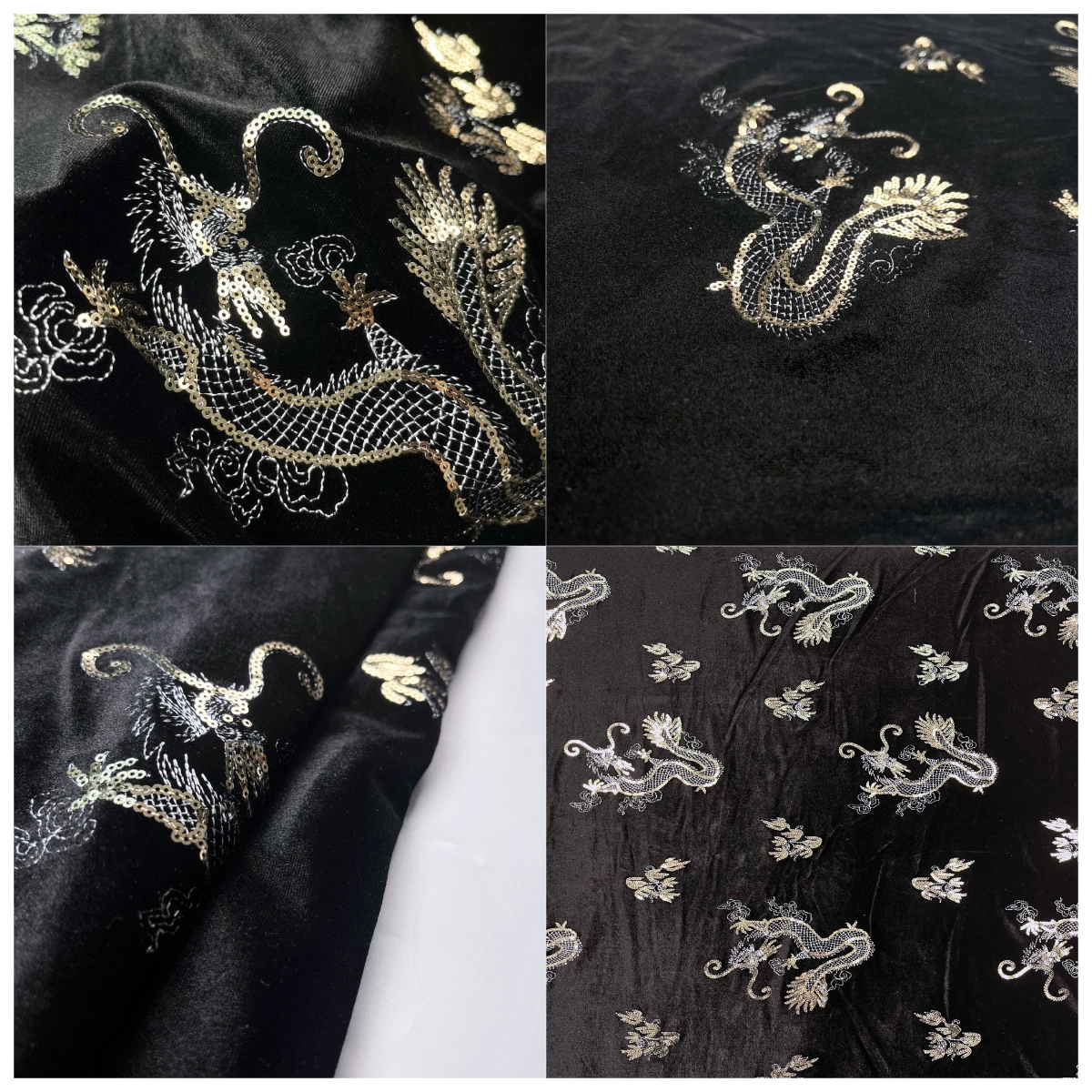 

Premium New Year Stock Lucky Red Velvet Sequin Fabric - Traditional Chinese Ancient Style Fashion Dress