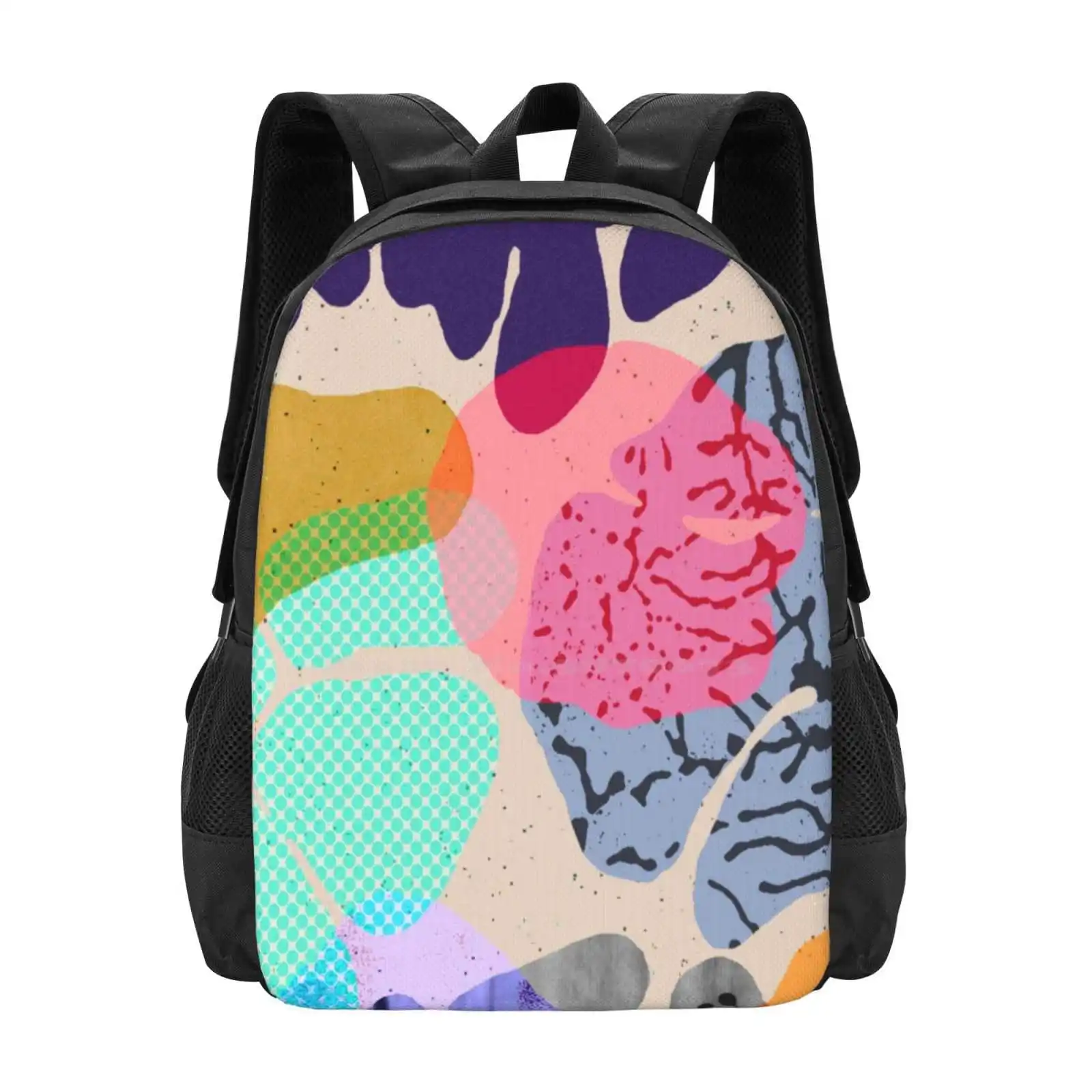 Colorful Digital Abstract Art Inspired By The Happy Summer Vibes Hot Sale Schoolbag Backpack Fashion Bags Abstract Colorful