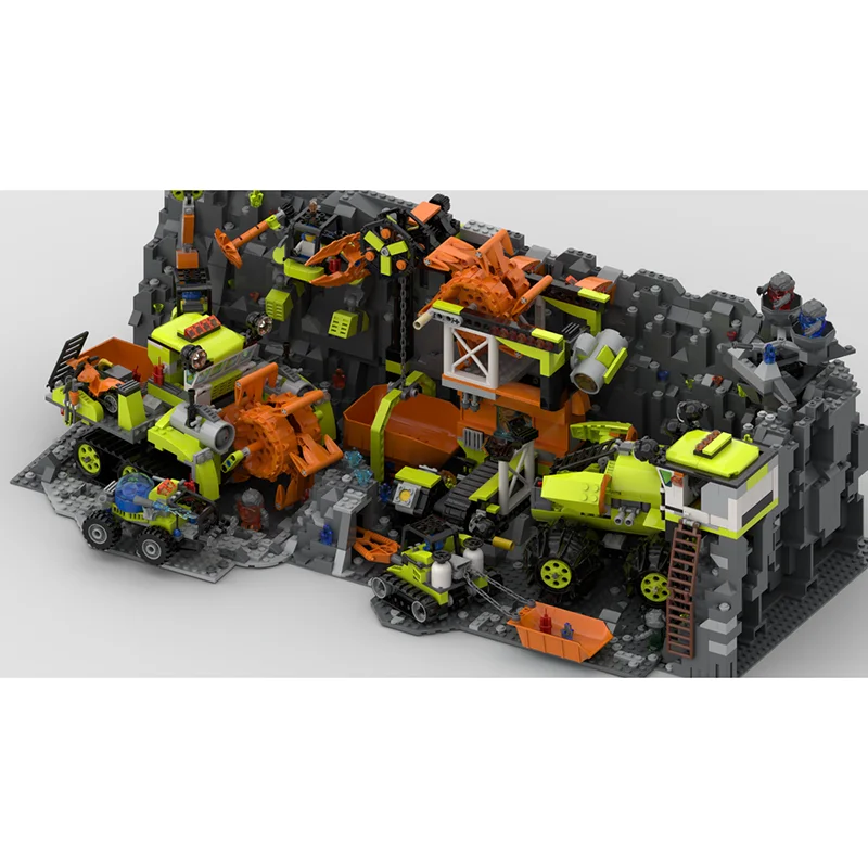 Modelo Street View Moc, bloques de construcción, mineros de potencia, Diorama, tecnología de construcción, bloque Modular, juguete DIY de Navidad, regalo de vacaciones