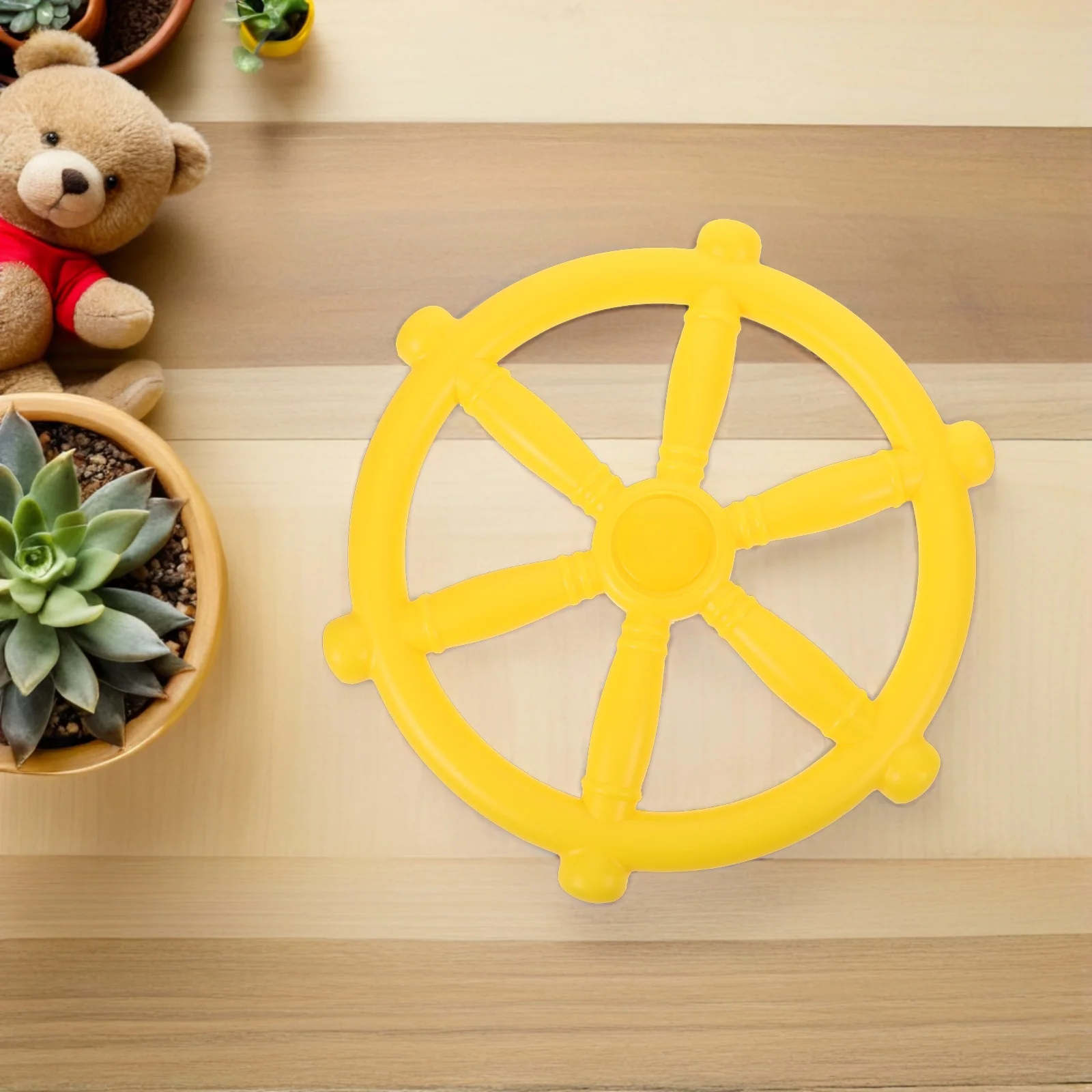 1Set Pirate Ship Steering Wheel Plastic Realistic Driving Experience Outdoor Playhouse Treehouse Swing Set Backyard Playground