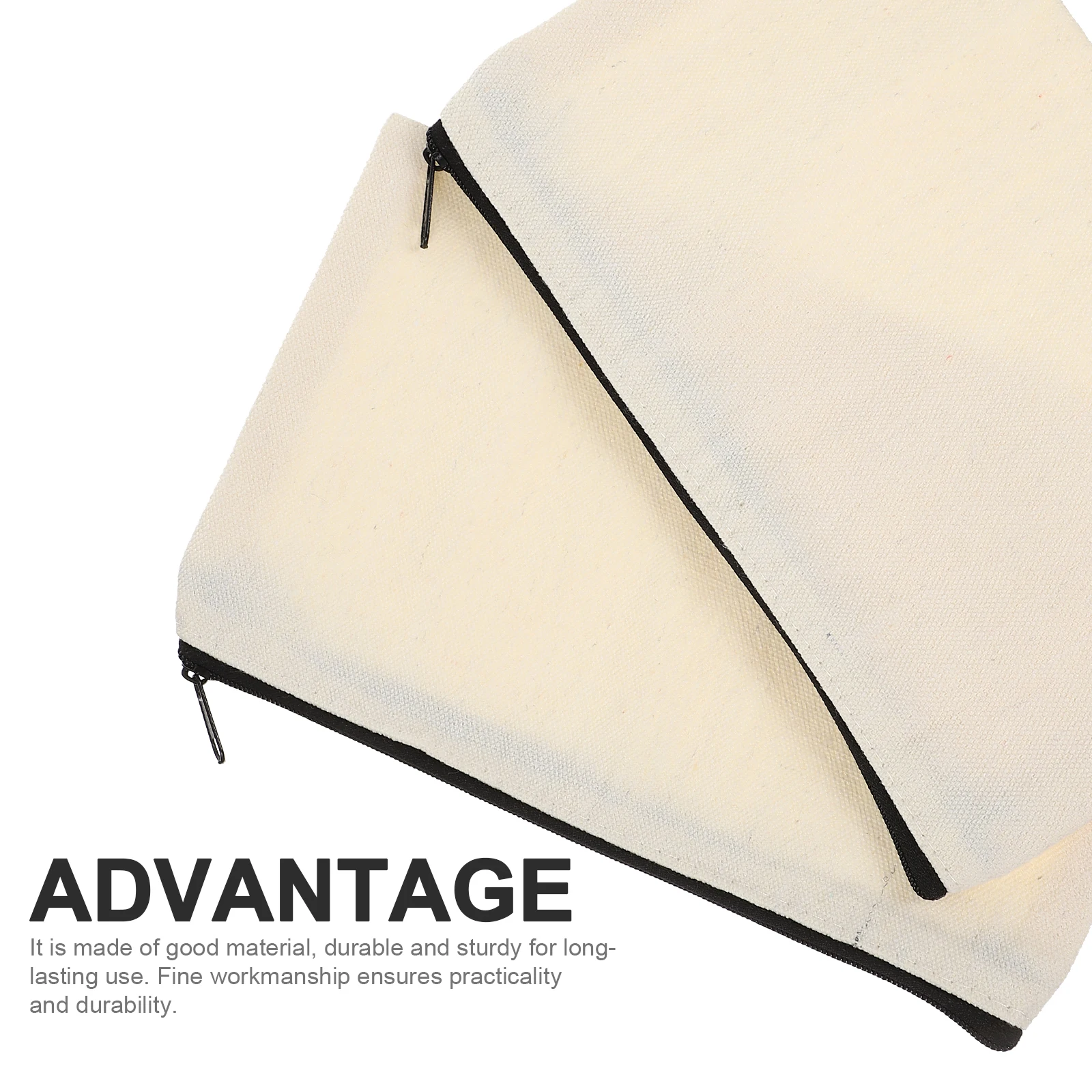 

12pcs Canvas Smooth Zipper Pouches Blank Diy Makeup Travel Multipurpose Stationery Bags For Pens Pencil Erasers Bulk