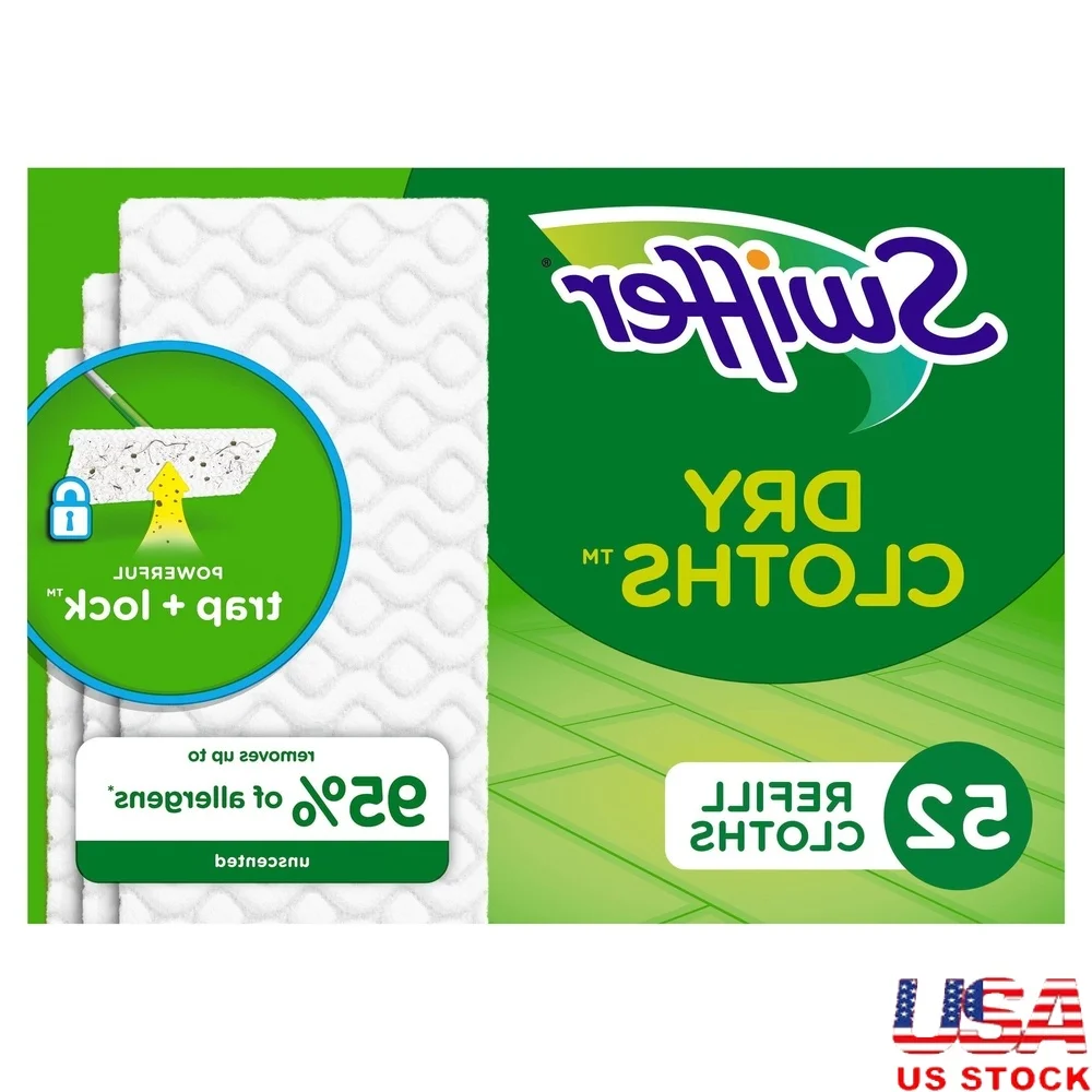 

Dry Mop Pads Refill Multi-Surface Cleaner Cleaning Cloths 52ct Trap Lock Dirt Dust Hair Pet Allergens Compatible with Dust Mop