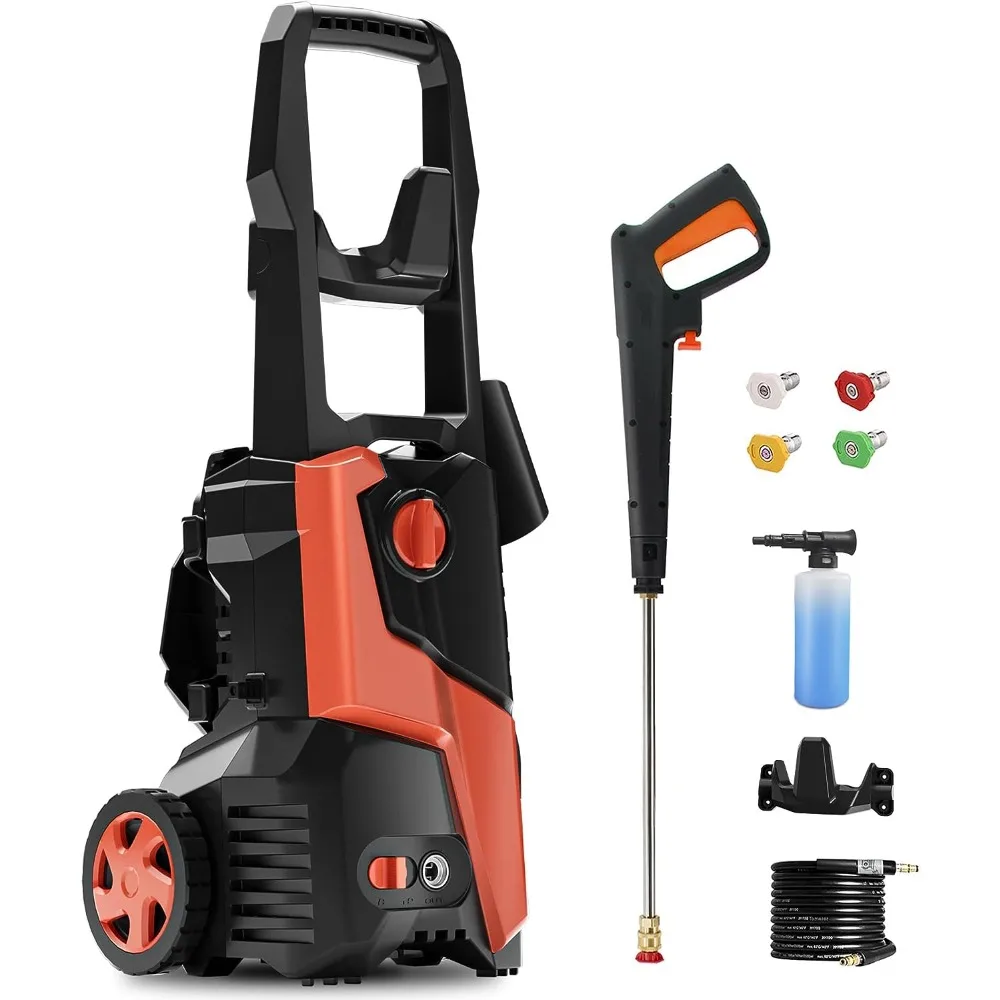 Powerful Electric Pressure Washer - 4000PSI Max 2.5GPM, Electric Powered with 4 Quick Connect Nozzles, 25FT Hose, Soap Tank