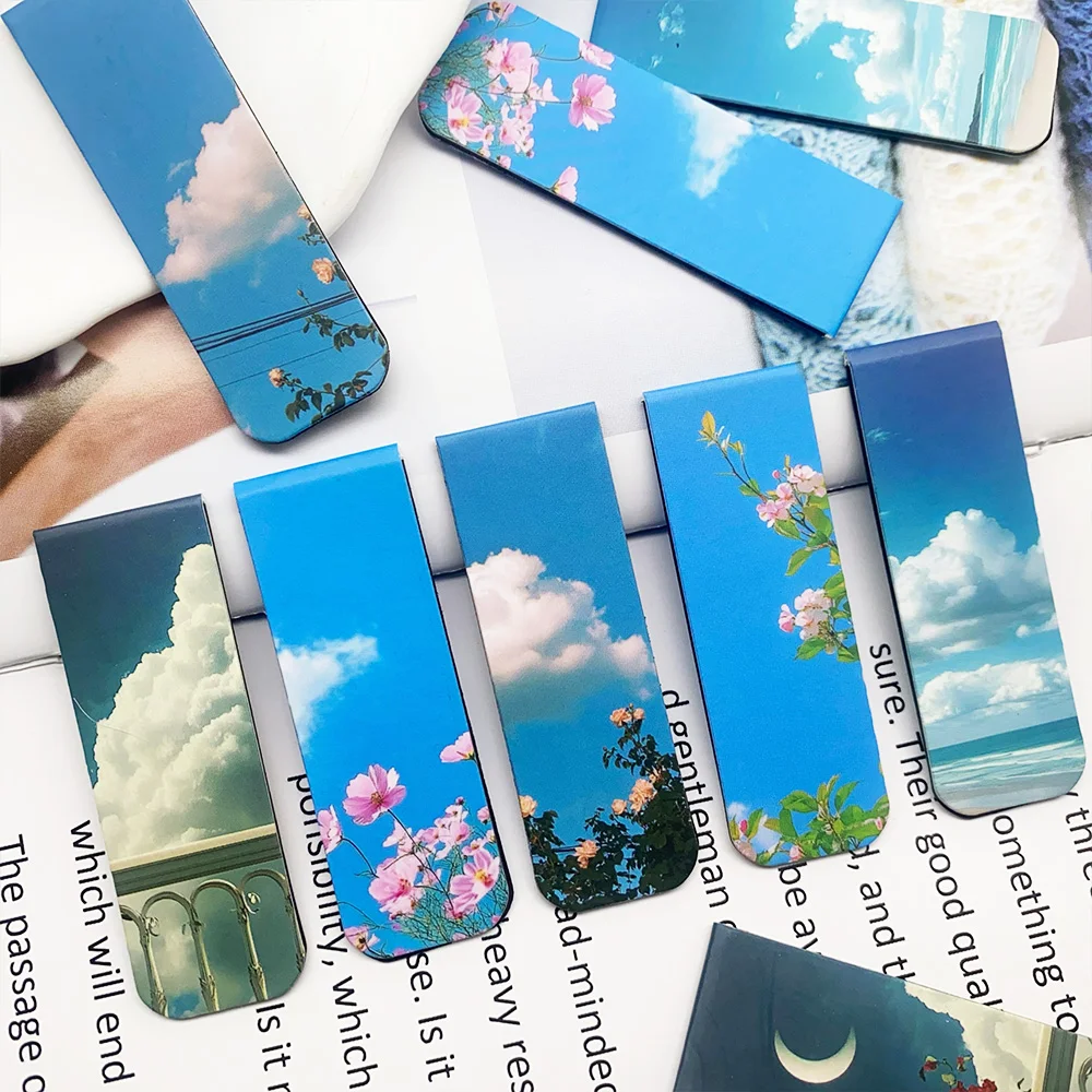 

5pcs Heaven Cloud Magnetic Bookmark Reading Pages Books Tagging School Stationary Supplies DIY Aesthetic Bookmark For Students