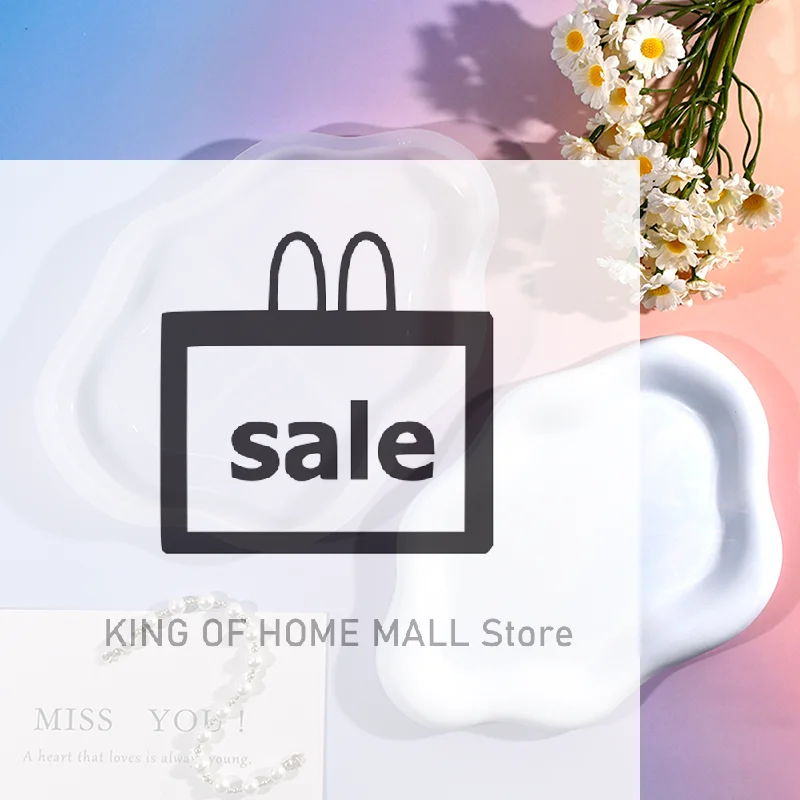 

Irregular Cloud Shape Tray Silicone Resin Mold Concrete Plate Silicone Mold DIY Gypsum Cement Candle Holder Casting Mold