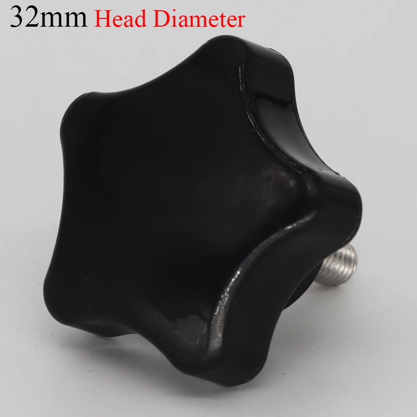 M6 M8 Male Thread OD 10mm 15mm 20mm 25mm 30mm Length 32mm Head Diameter Torx Five Star Thumb Screw On Handle Clamping Grip Knob