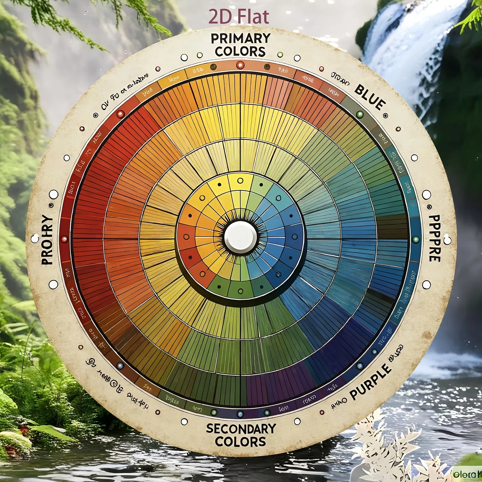 2D Flat Aluminum Color Wheel, Round Decorative Wall Art, Color Theory Tool for Artists & Teachers, Home Studio Decor, 20.32cm