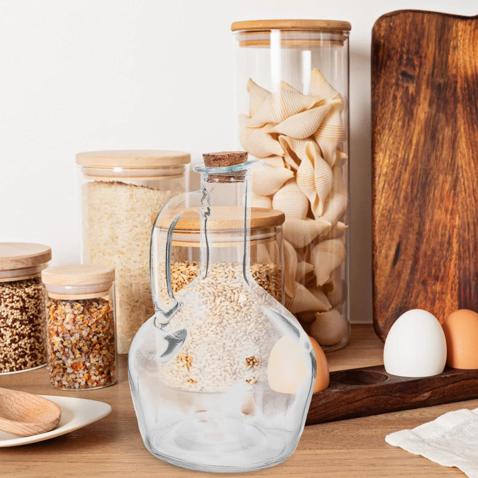 

Glass Oil Dispenser Bottle Transparent Kitchen Seasoning Container Vinegar Holder Small Condiment Bottle for Cooking