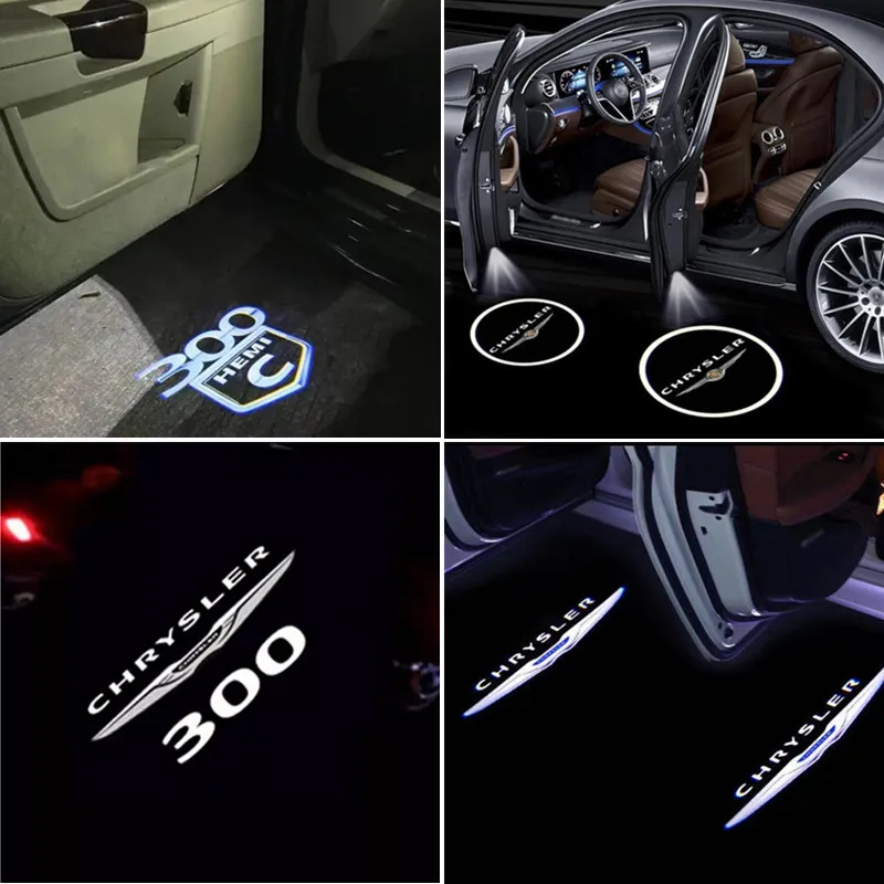 

2PCS Car styling Door LED Decoration Wireless Welcome Lights Logo For Chrysler 200 300 300C Sebring Lamp Ghost Shadow Lights