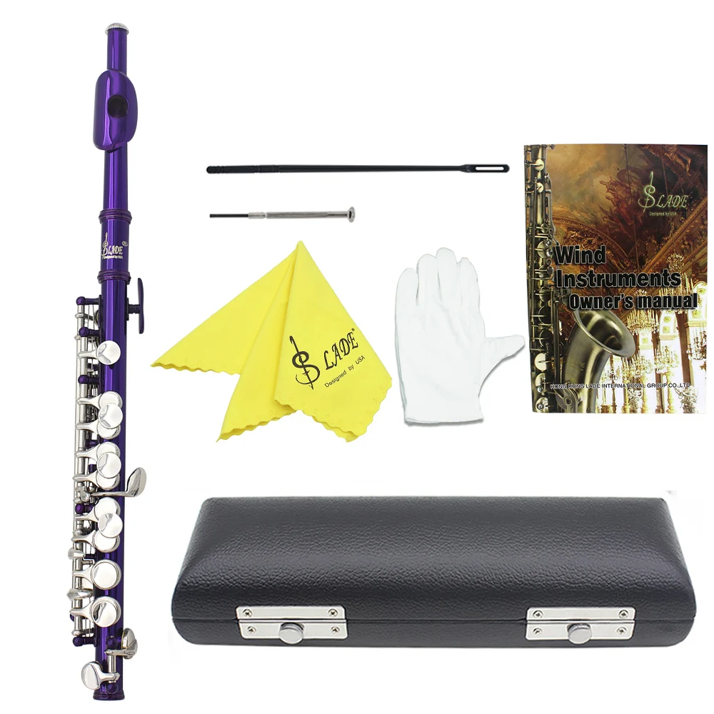 SLADE C Tone Piccolo 16 Holes Closed Hole Half-Size Flute Cupronickel Body Piccolo With Leather Case Gloves Parts & Accessories