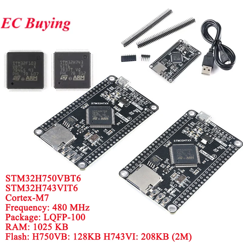 STM32H750VBT6 STM32H743VIT6 STM32 STM32H STM32H7 H743VI H750VB Moduł Płytki Rozwojowej Systemu Centralnego Chip M7 Interfejs TFT SPI
