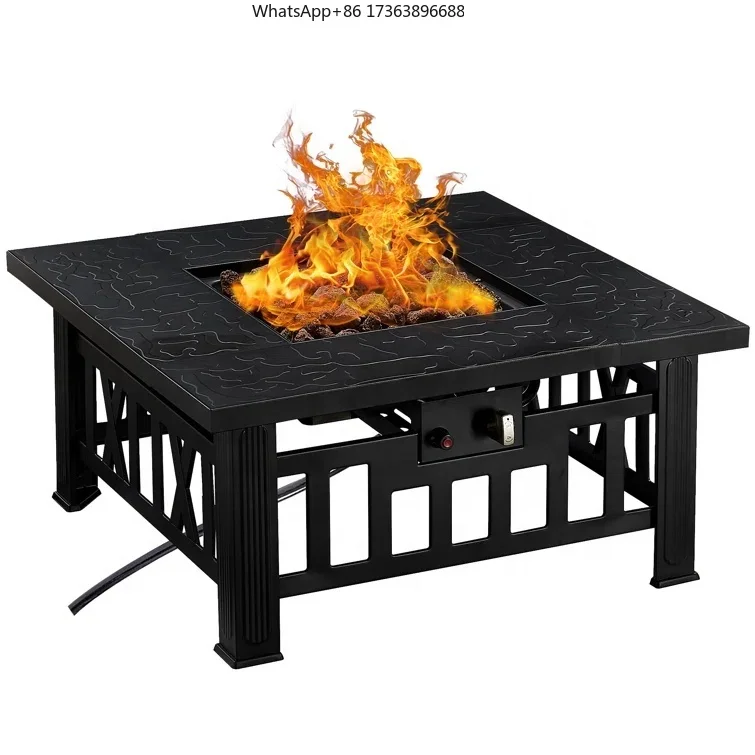 New Design Square Outdoor Propane Gas Fire Pit Outdoor Table for Garden Patio