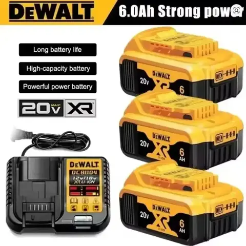 DeWALT 100% Original Battery 20V/60V 6Ah 9Ah MAX FlexVolt for DCB606 DCB205 DCB206 DCB209 DCB182 Power Tool with Charger