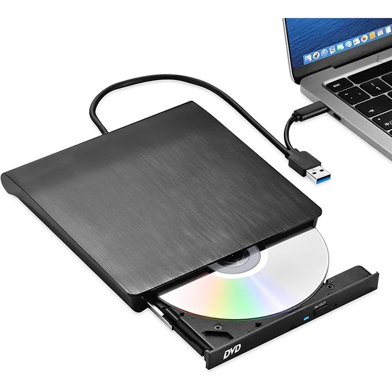 スリム外部DVD,RW CDライター,ドライブバーナー,リーダープレーヤー,ラップトップ,デスクトップ,PC, USB 2.0用の光学ドライブ