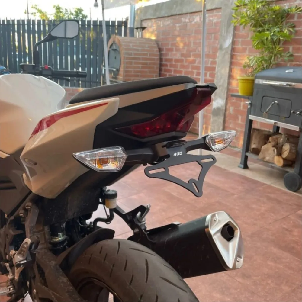 

For Kawasaki Ninja 500/Z500 2024-2026 Z250 Z400 Ninja 250 400 Motorcycle Accessories License Plate Bracket Holder with LED Light