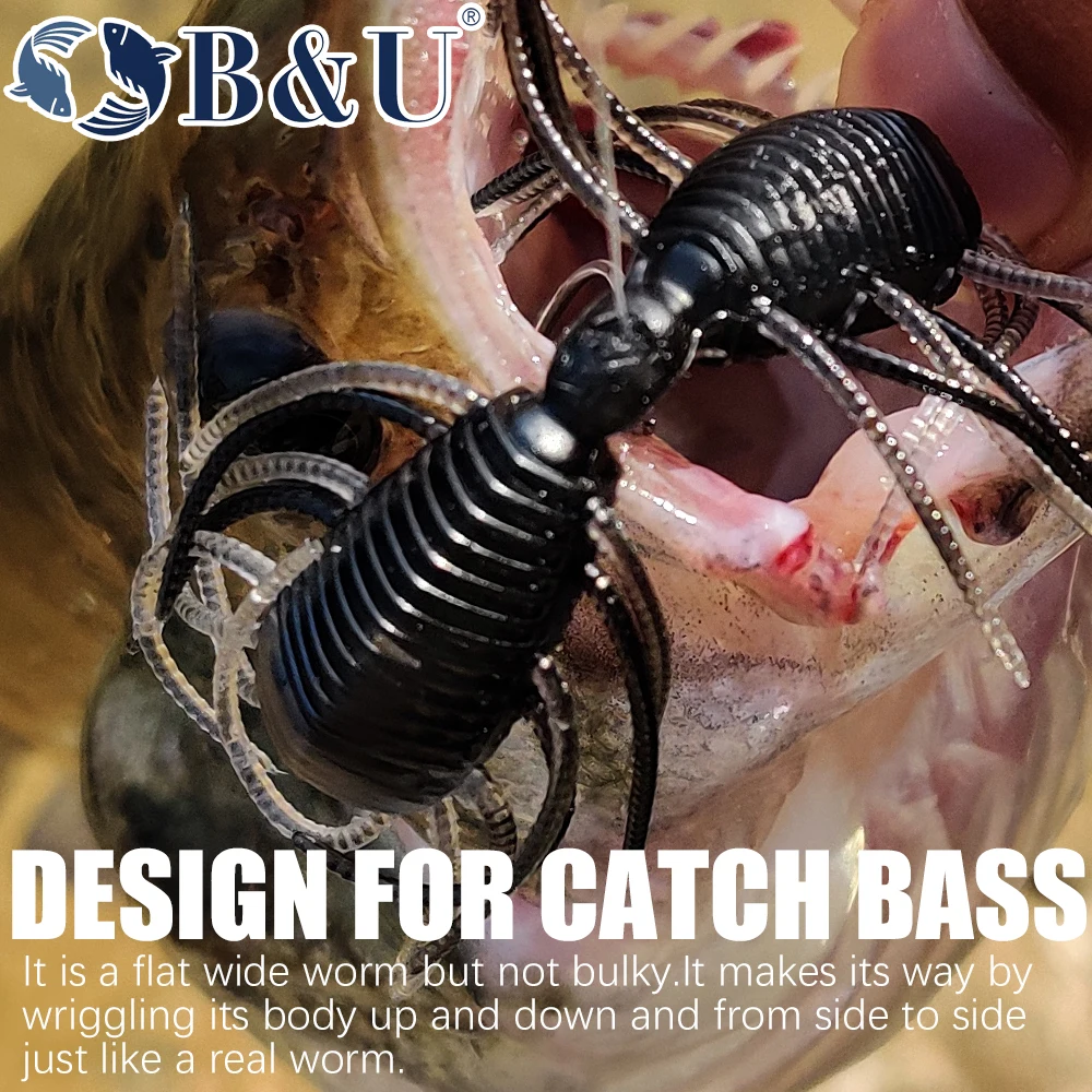 B&U Larve Soft Lures 50mm Fishing Artificial Lures Silicone Bass Barsch Pike Swimbait Jigging Plastic Baits Worm – Detail 8