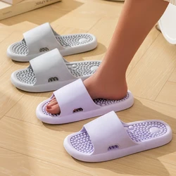 New Summer Concise Versatile Couple Sandals Non-slip Bathroom Indoor Slides Men Women Massage Slippers Ladies' Home Flip Flops