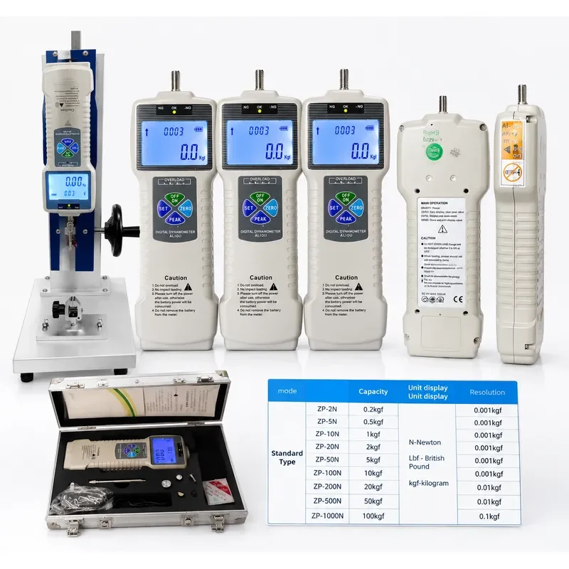 Digital Display Push Pull Force Gauge 500N High Precision Spring Tension Tester Portable Plug Pull Force Measuring Instrument