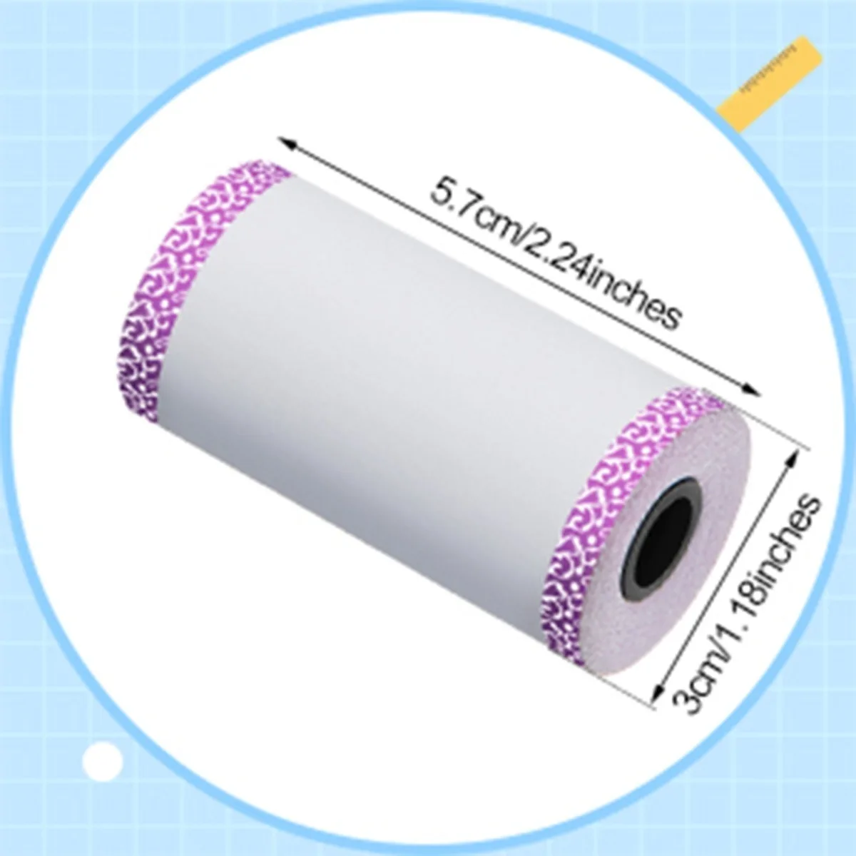 3/6/9/12 Rolls 57x30mm Non-Adhesive Paper w/ Colored Edges - Portable Printer Refill