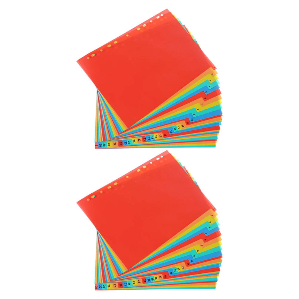 2 Sets File Separator Binder Index Dividers Letter Size Organizers Tabs for Notebooks Label Page Pvc 31 Daily Document 11 Ring image 4