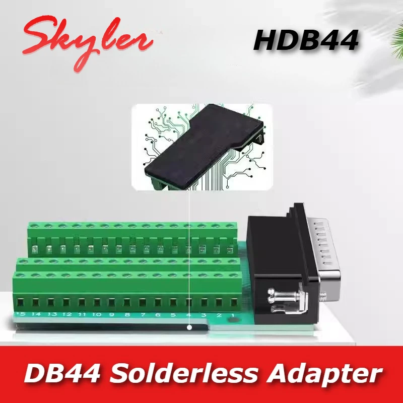 Industrial Grade DB44 Welding-free Connector HDB44 Pure Copper Transfer Terminal Board 3 Rows 44 Pin Male Female Adapter Plug