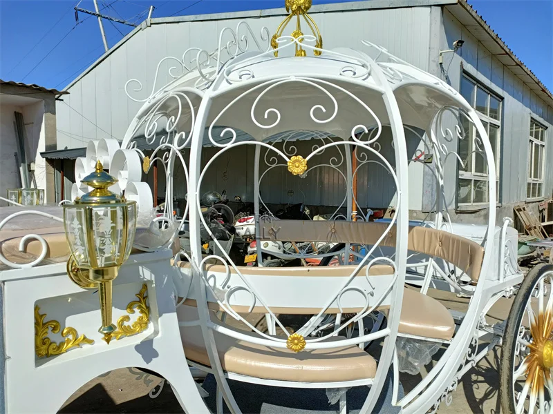 Cavalo riquixá tipo real triciclo elétrico móvel fora carrinho prinss cinderela abóbora carro de luxo assento fileira dupla