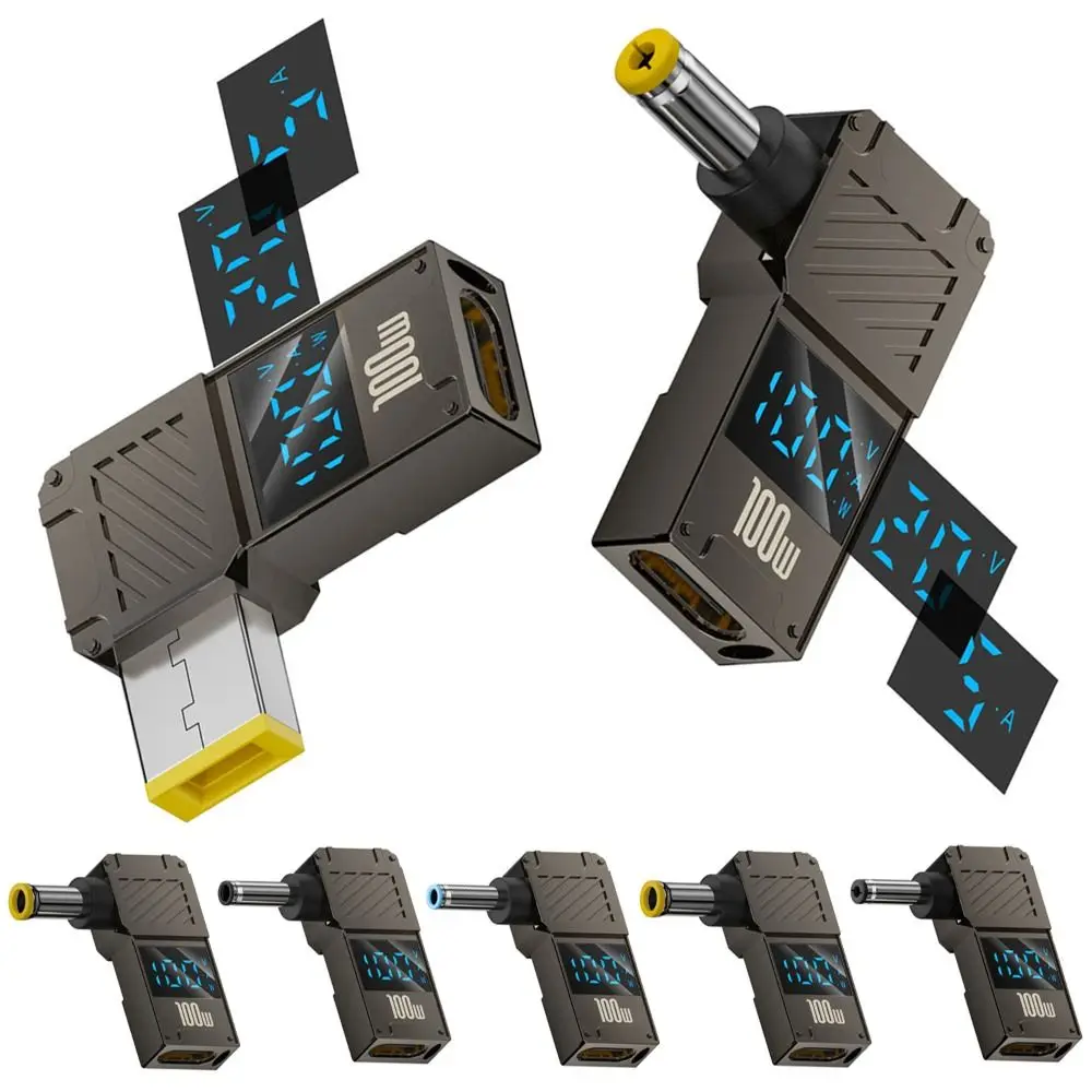 Display digitale Convertitore da USB-C a CC Ricarica rapida Adattatore da tipo C a CC PD 100 W Intelligente universale per Lenovo/HP/Dell