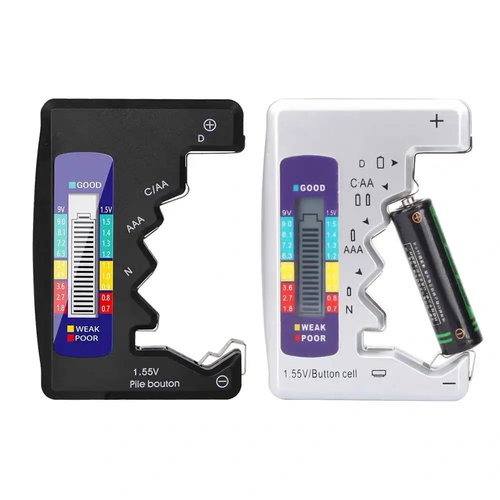 BT886 Digital Battery Tester LCD Display AA/AAA/9V/1.5V Coin Cell Battery Capacity Tester Check Load Analyzer Diagnostic Tool