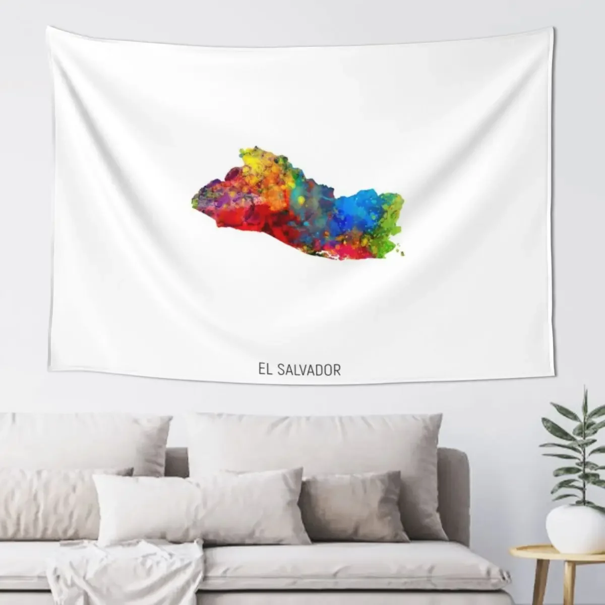 

El Salvador Watercolor Map Tapestry Decorative Wall Murals Things To The Room Tapestry