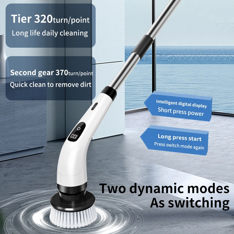 Multifunctional electric cleaning brush extended retractable wireless waterproof cleaning