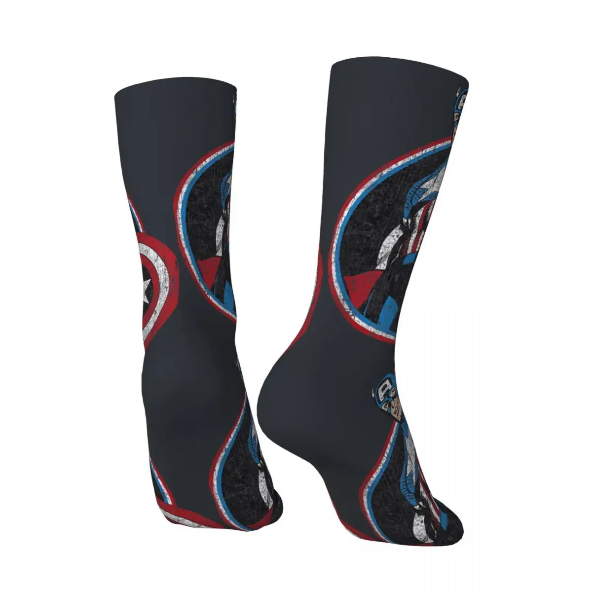 Vintage Cap Hero Men's compression Socks Unisex Disney Captain America Film Harajuku Pattern Printed Novelty Crew Sock