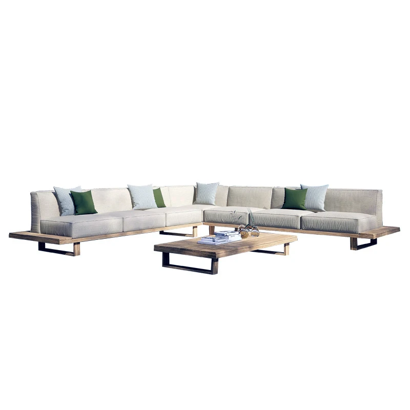 Nordic teak sofa chair outdoor solid wood combination