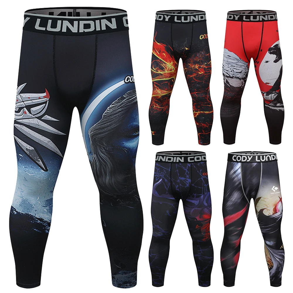 

Cody Lundin Waistband Logo Men Running Sportswear 3D Printed Tights Pants Design Your Own Sports Leggings