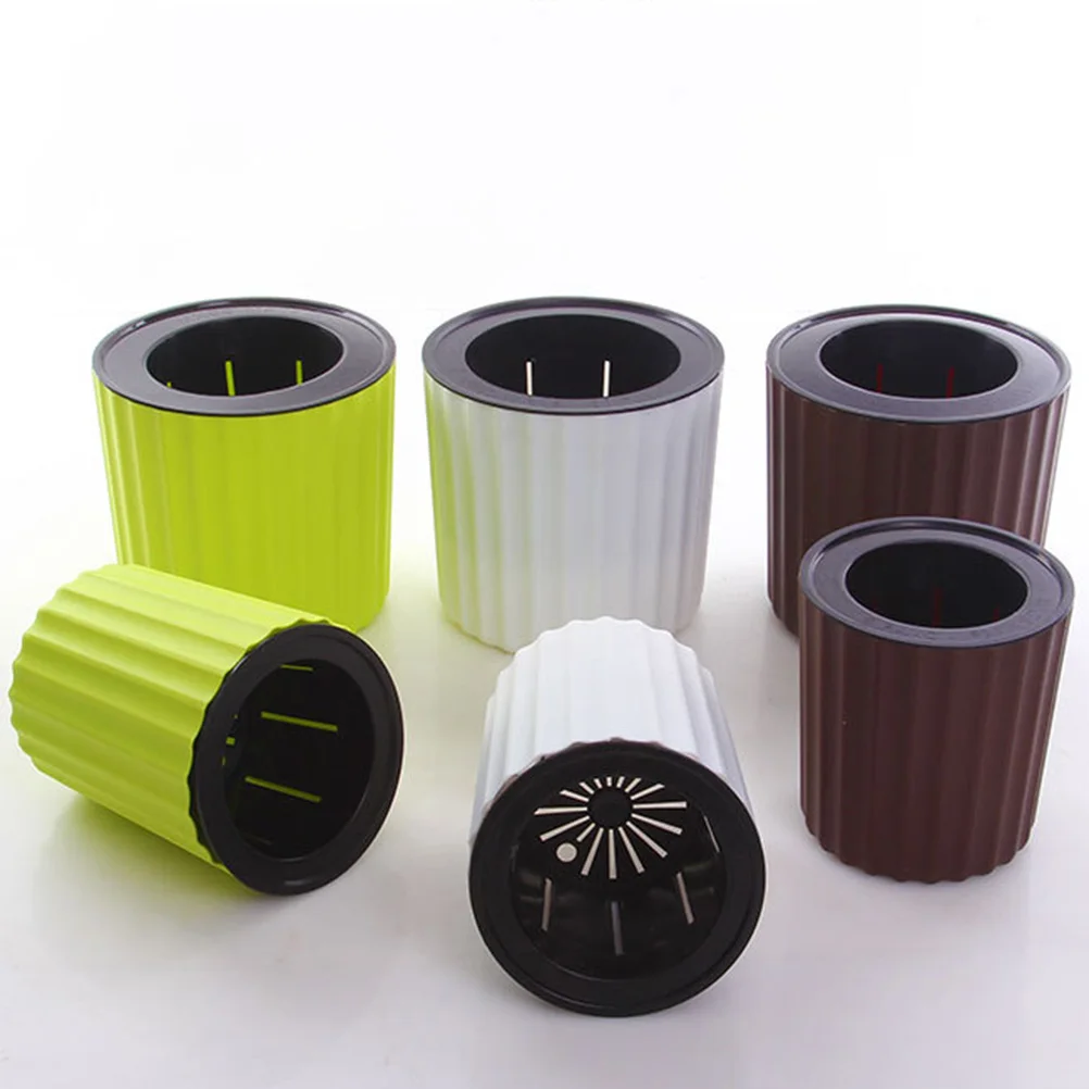 

Round Resin Flowerpot Plant Bowl Pots Small with Drainage Indoor Plants Self-watering Planter Unique