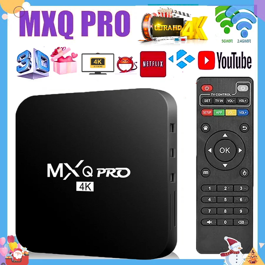 MXQ Pro Smart TV BOX Android12 Support 4K Video 2.4G&5G Allwinner IK316 Quad Core Cortex A53 Remote Media Player Android TV Box