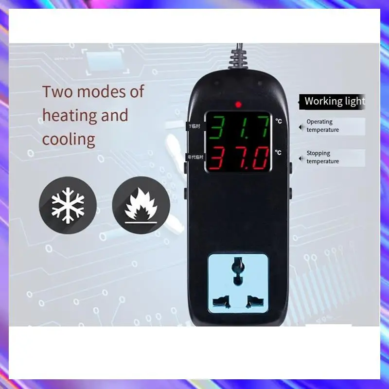 

Цифровой регулятор температуры, встроенная розетка, 2200 Вт, 220 В, 10 А, термостат, контроллер для морозильной камеры для рептилий, прочная вилка стандарта Великобритании