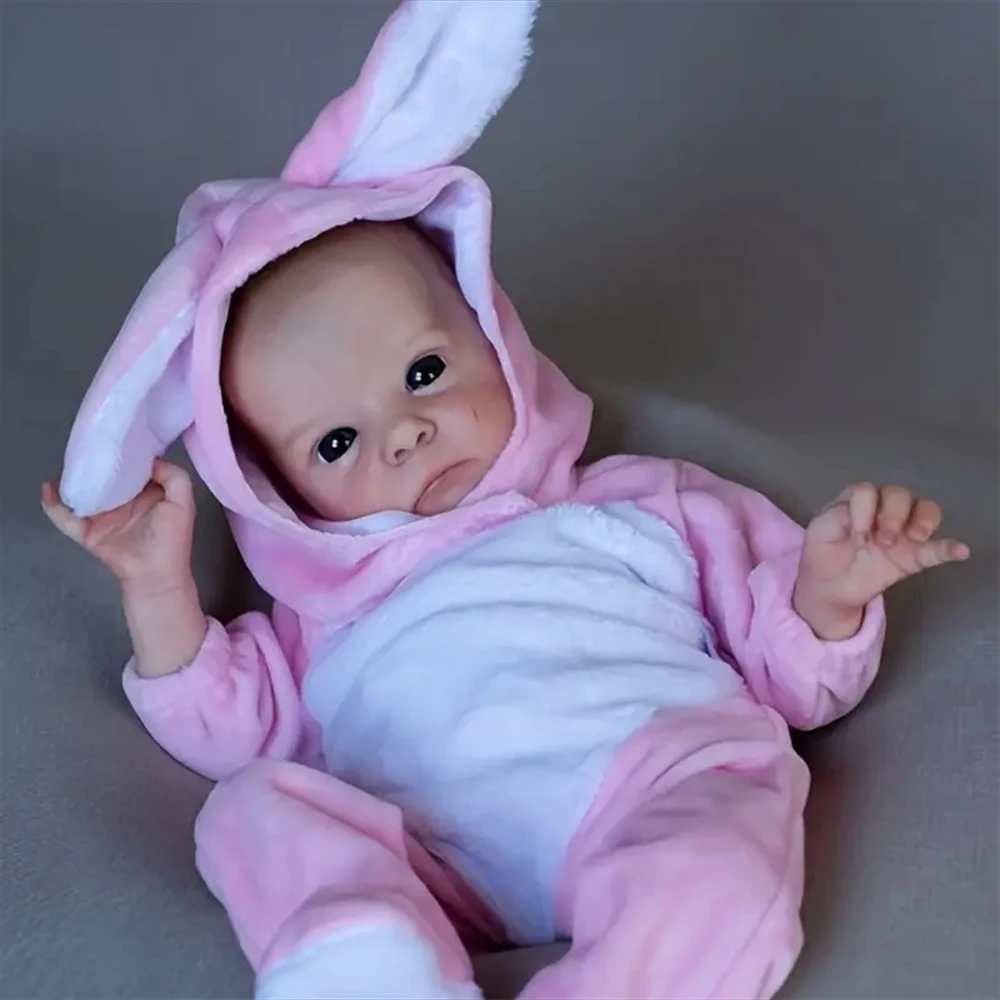 14 Inch Tink Lifelike Reborn Baby Doll Handmade 3D Painted Skin with Visible Veins Limbs Soft Cloth Body Doll Toy Christmas Gift