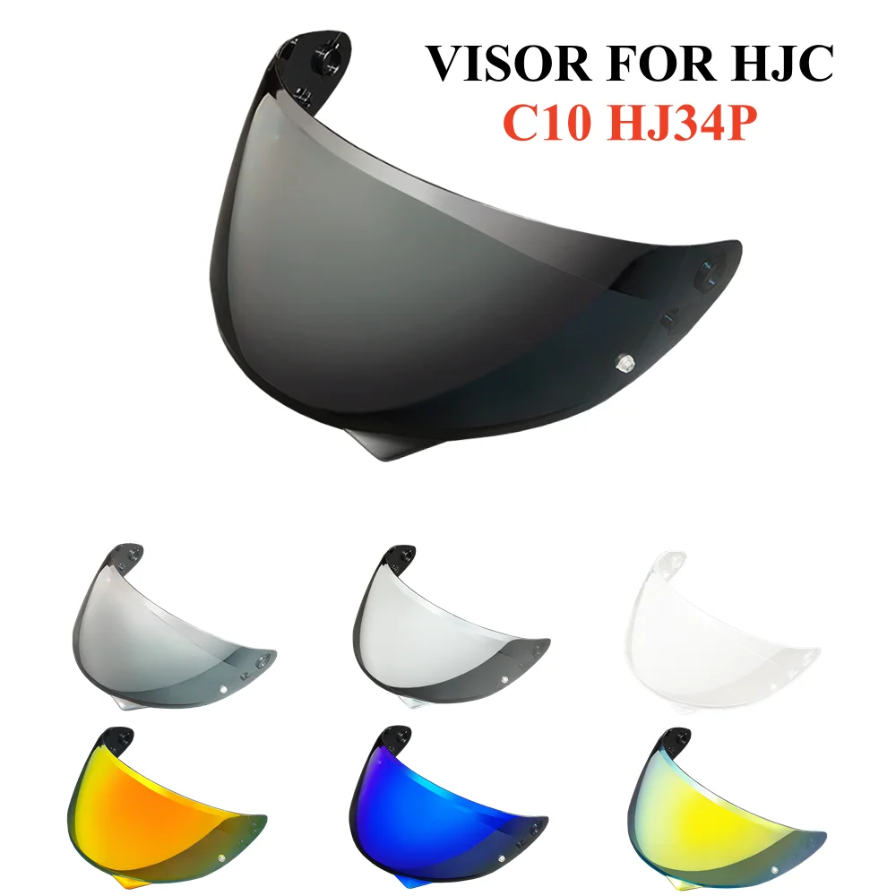 Visera para Casco C10 HJ34P de HJC, Repuesto Anti-UV, Anti-Rayones, Antipolvo, Protector Contra el Viento, Accesorios para Motocicleta
