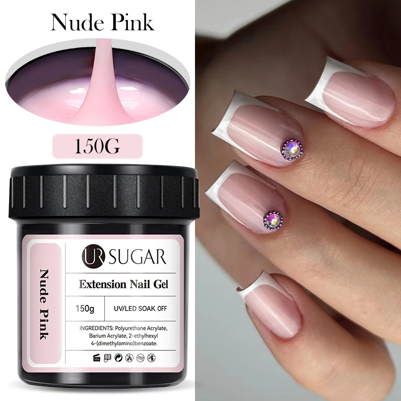 UR SUIKER 150g Quick Extension Gel Roze Jelly Melkwit Camouflage Vinger Franse Harde Gel UV LED Gel Nail Art Design manicure