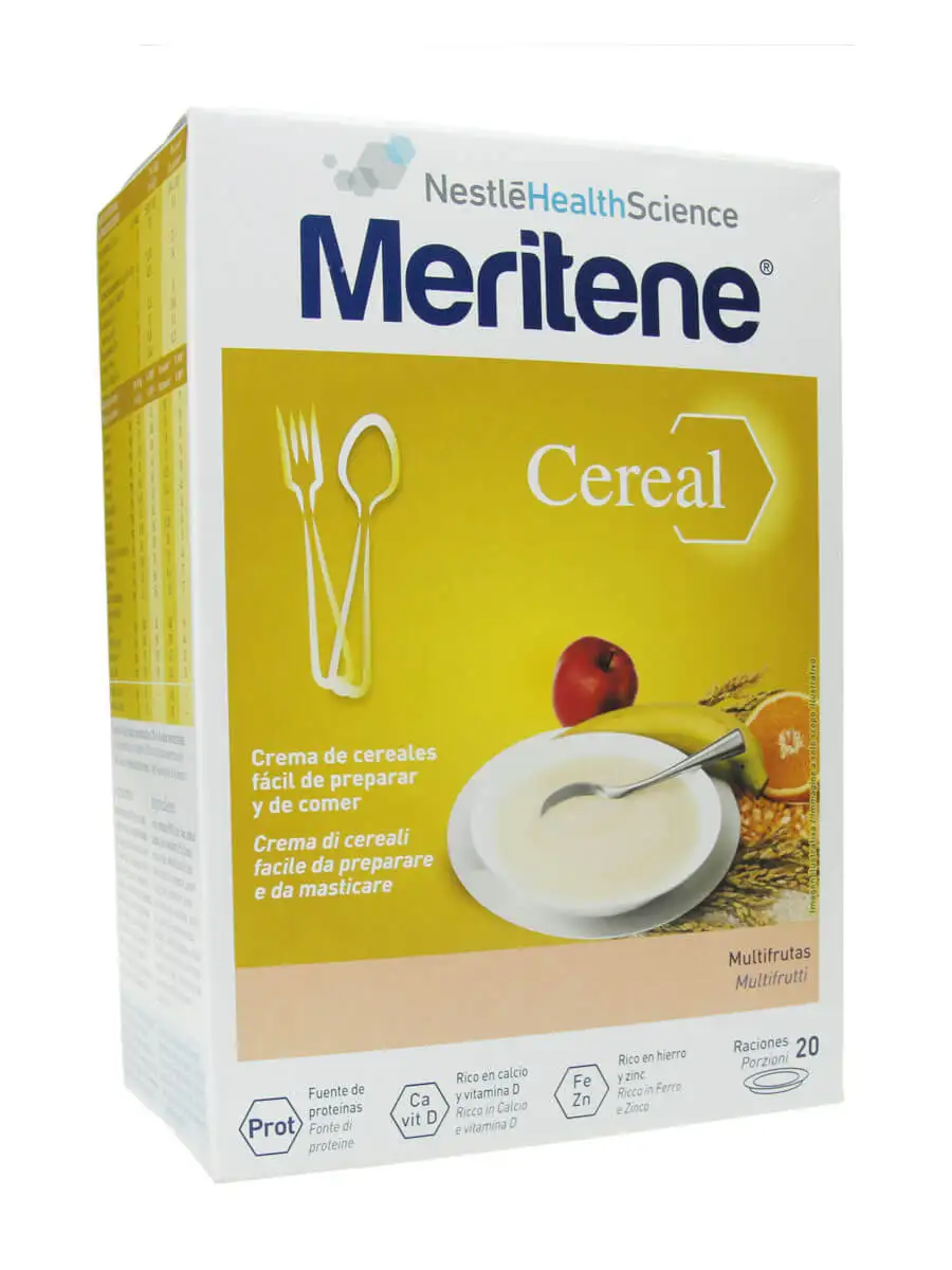 Meritene Multifruit cereal cream 2x300gr-easy to prepare and eat cereal cream