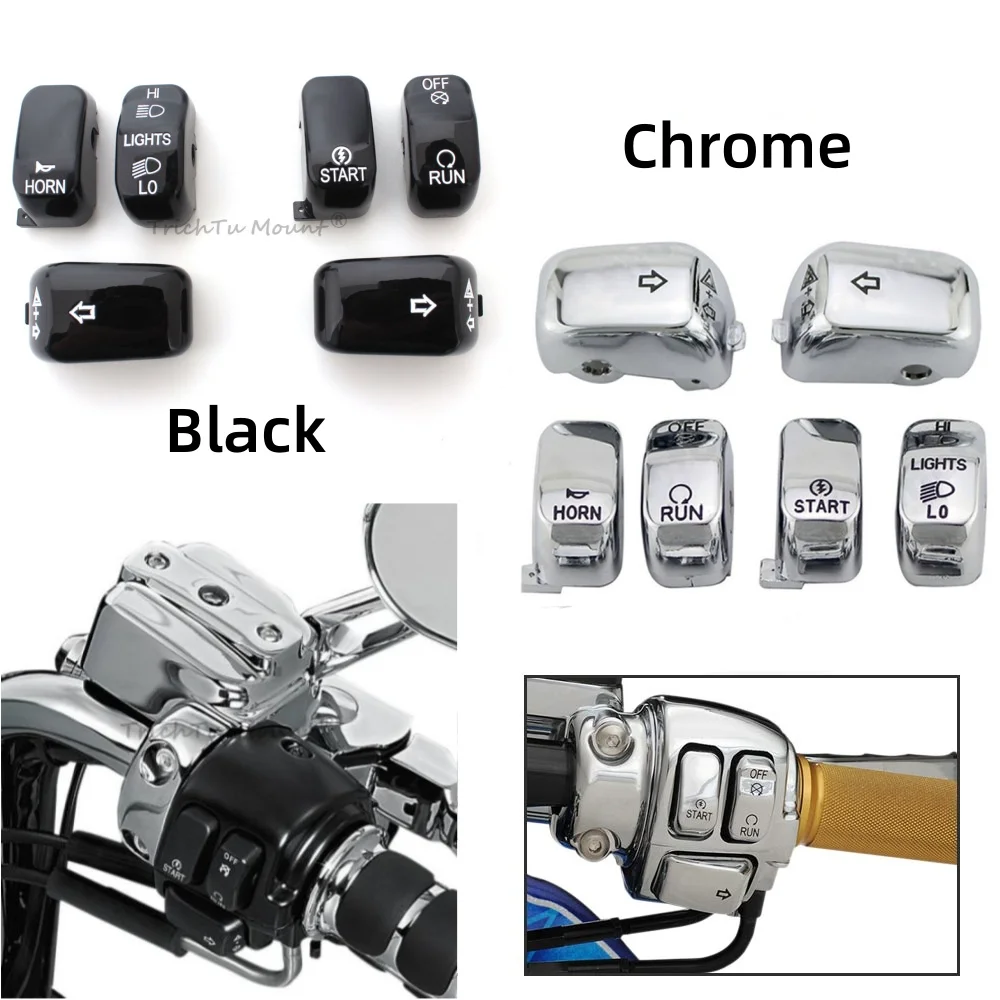 

Колпачки переключателей управления рулем мотоцикла, чехлы на кнопки для Harley Sportster 1200 883 Dyna CVO Softail Fat Boy Street Bob V-Rod