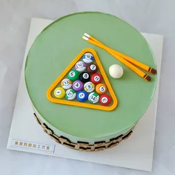 Billiard Cake Birthday Decoration Happy Father's Day Birthday Beer Dad Happy Men's Party Table Tennis Cake Ornaments