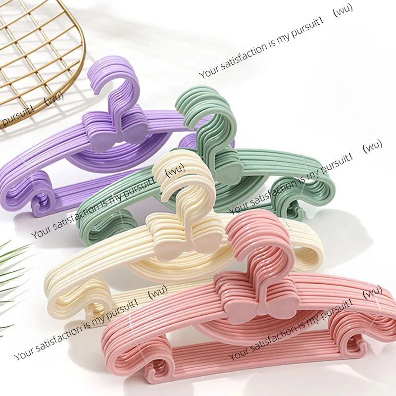 

10 Pieces of Children's Hangers, Portable Plastic Display Hangers Windproof Children's Outerwear Hangers Baby Clothing Organizer
