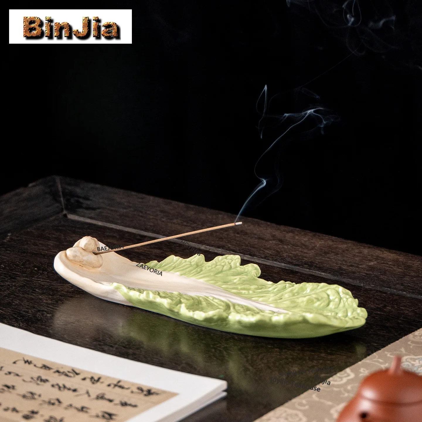 BAEJORIA Creative Chili-shaped Cabbage Incense Holder Water Fountain Decoration Incense Burners Consecrate Censer Tea Items Gift