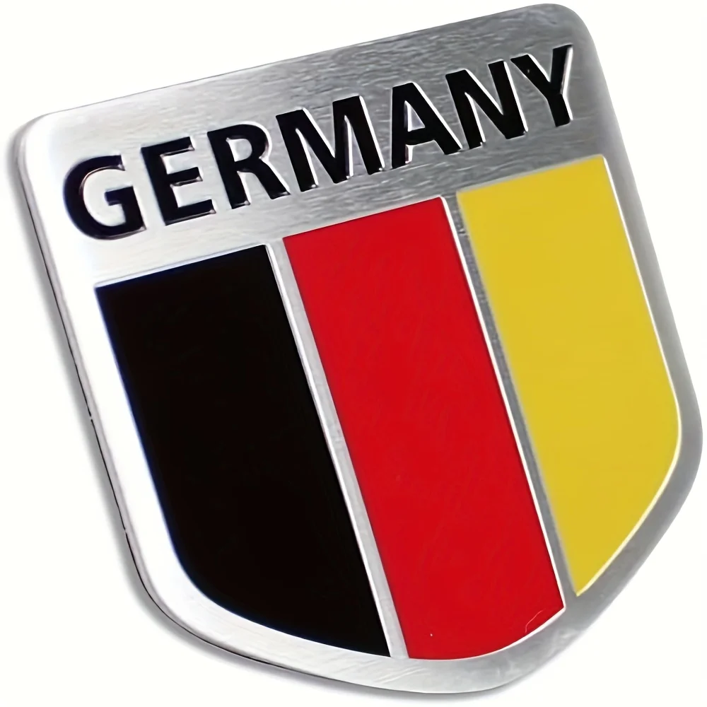 

1PC Universal Aluminum Metal German Flag Chrome Plated Emblem Sticker Decal for Car Trunk Emblem
