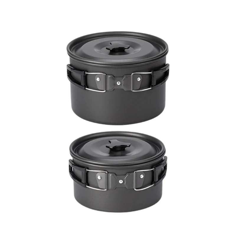 

Aluminum Alloy Camping Pots Outdoor Cooking Pots NonStick Camping Cookware D5QD
