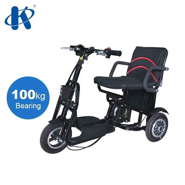 Kaiyang folding electric handicap three wheel scooter foldable elderly heavy duty disable 3 wheeled mobility