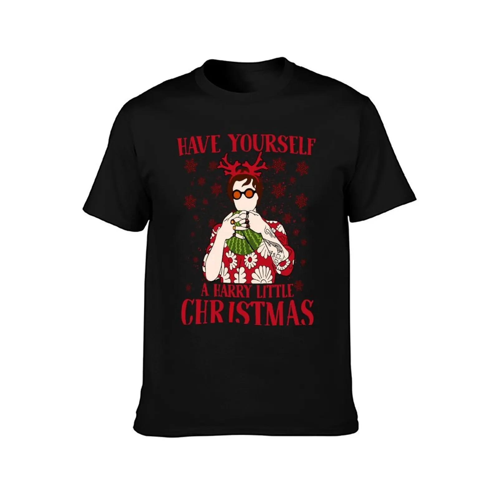 Have Yourself A Harry Little Christmas Funny T Shirt Louis Lovers Tshirt Christmas Gifts T-Shirt Retro Graphic Print T-Shirt